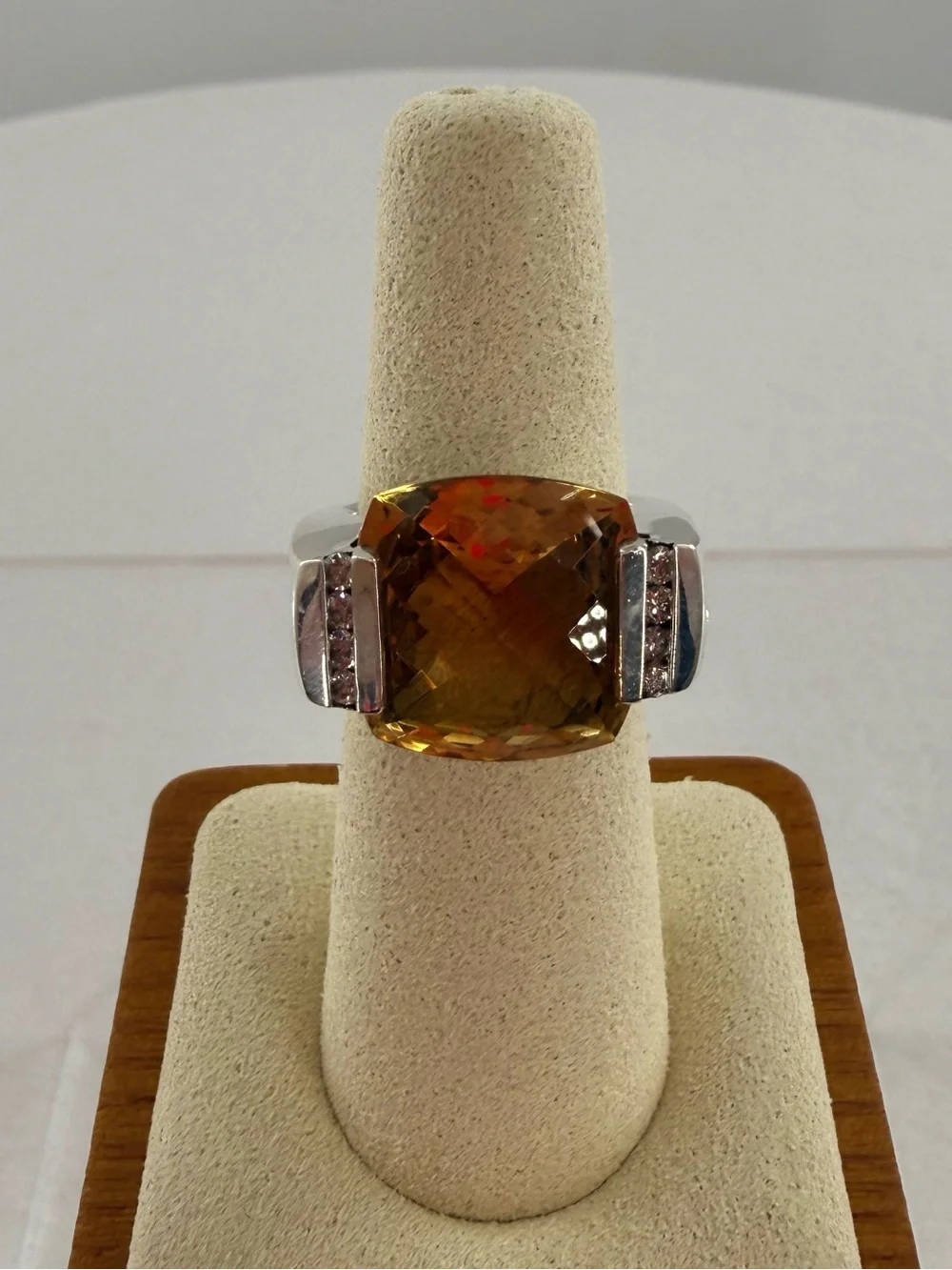 David Yurman Citrine & Diamond Deco Ring